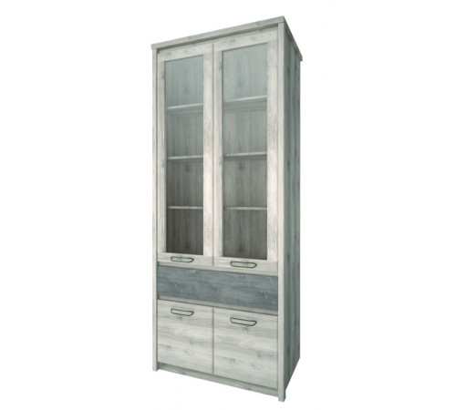 Шкаф-витрина для посуды Джаз 2V2D1S оникс