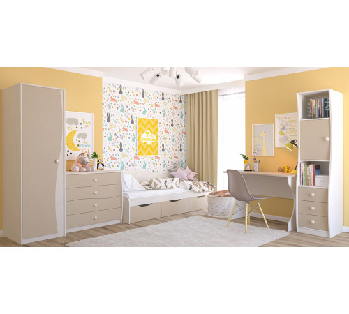 Детский широкий комод для белья и игрушек Комби МН-211-24 капучино