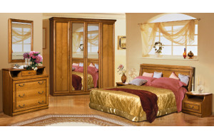 Двуспальная кровать Нинель ММ-167-02 (табак+тп)